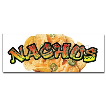 Signmission NACHOS No. 2 DECAL sticker cheese chips cart stand Mexican taco burrito snack, D-12 Nachos2 D-12 Nachos2